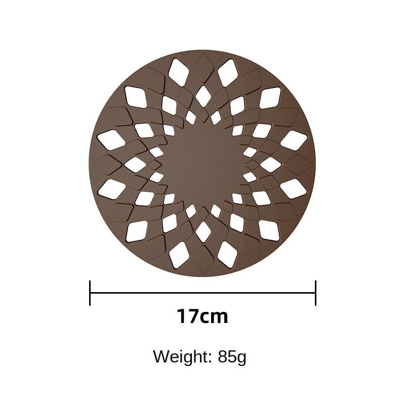 2 Pcs Lines Hollow Placemat Food Serving Table Mat Fletching Remover Vinyl Placemat for Round Table Hollow Out Silicone Placemat Safe Coaster Non-Slip