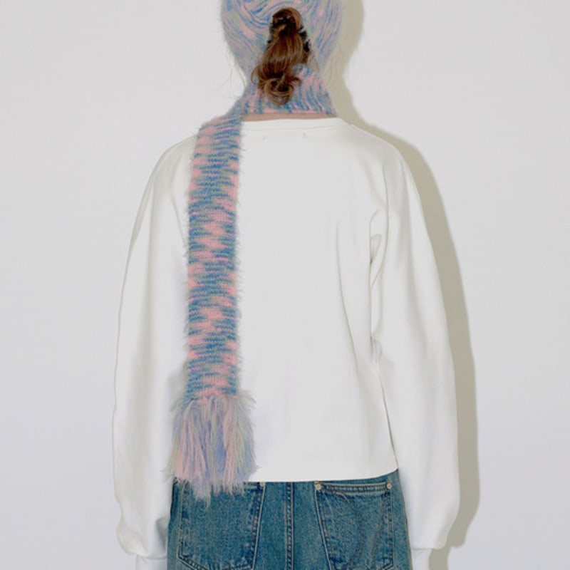 DIAGONAL MOHAIR KNIT MUFFLER (mix1)