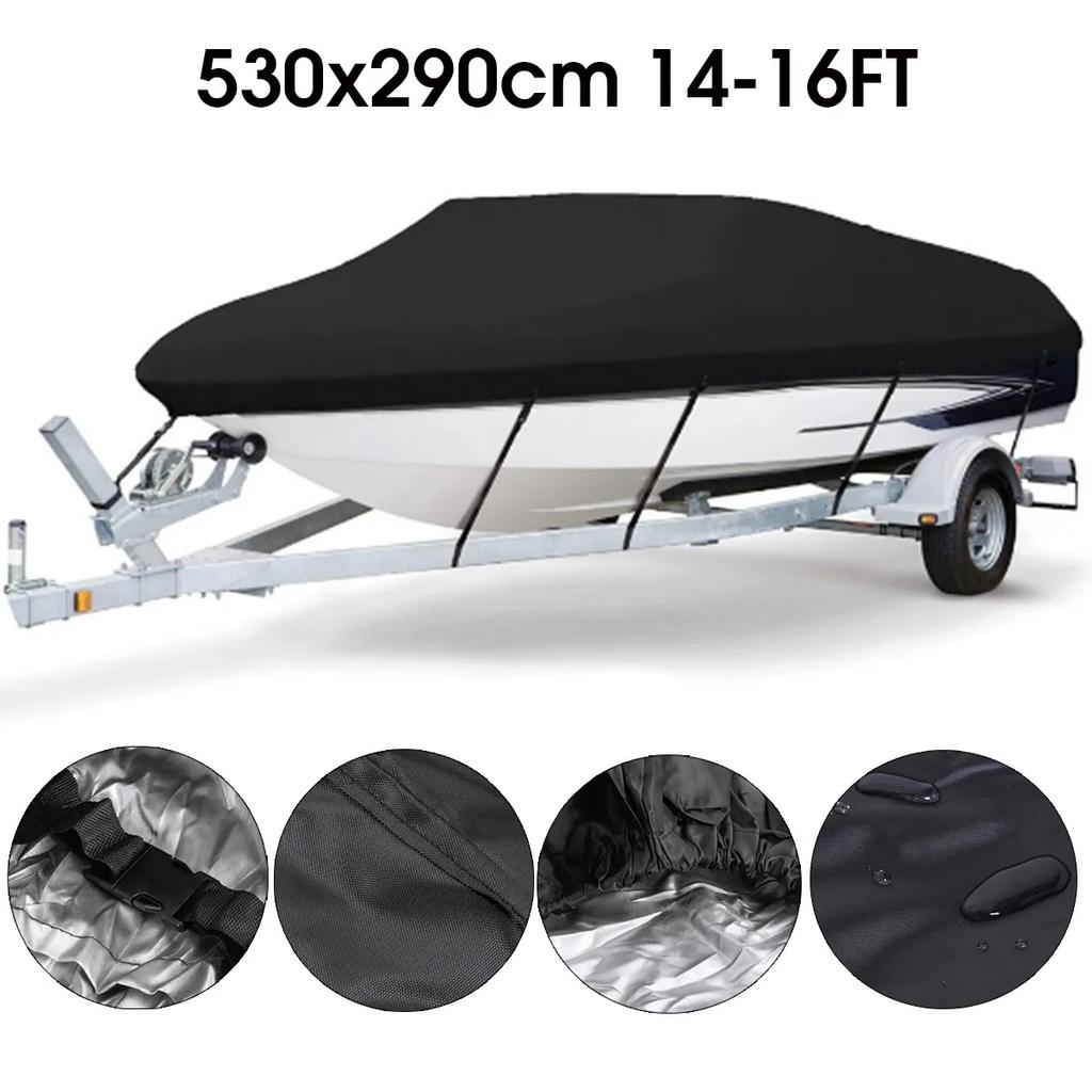 Aunct 11ft - 22ft 210D Trailerable Boat Covers Waterproof Rain Proof Sunproof UV Protector Speedboat Boat Cover Fishing Ski D45