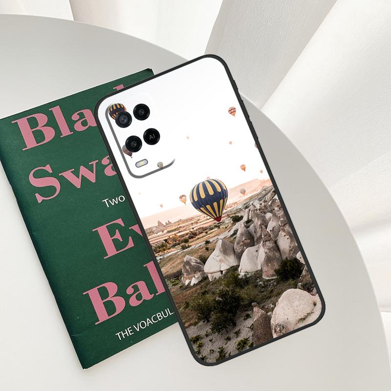Hot Air Balloon Travel Mountain Case For Oppo A58 A78 A98 A15 A16 A17 A52 A72 A76 A96 A54 A74 A94 A57 A77 A54S A57S Cover