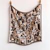 Korean version of the new geometric flower oblique silk pattern large square scarf fashion printing imitation silk dust shawl headscarf women
