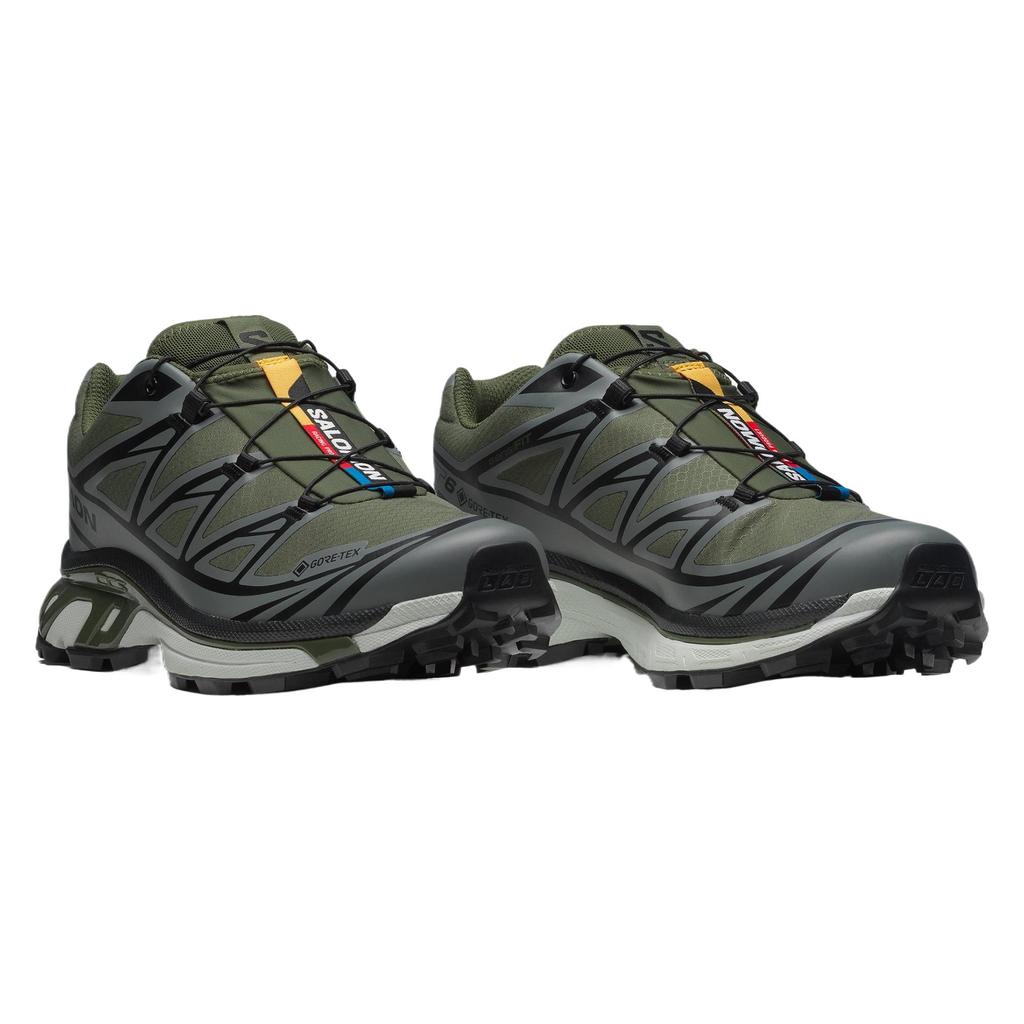 SALOMON XT-6 Gore-Tex Mode Polyvalent Imperméable Chaussures d'Entraînement Basses Unisexe sneaker Vert Gris 477327