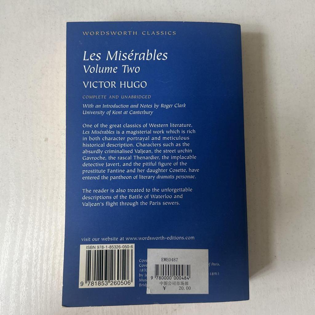 [USED] Les Misérables Volume Two by Victor Hugo