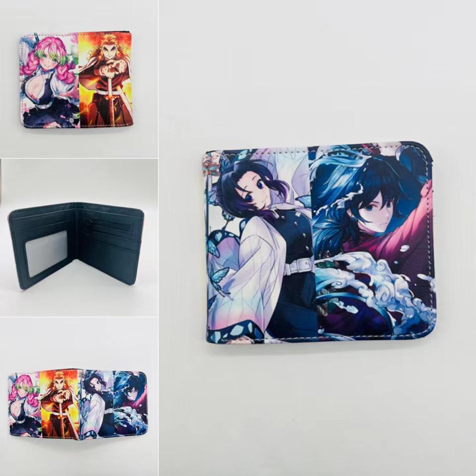 Japan cartoon comics Demon Slayer Short Fold Wallet Cartoon Coin Purse Suitable for Students 0006