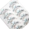 Set of Five Dreamy Ice Blue & Black False Eyelashes: Natural Flow, Realistic, One-Piece Fairy Cosplay Lashes