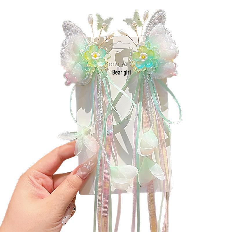 Ancient Style Qipao Hanfu Hair Accessories: Super Fairy Bow Knot Flower Ribbon Hair Clip & Hairpin (2026 Collection)