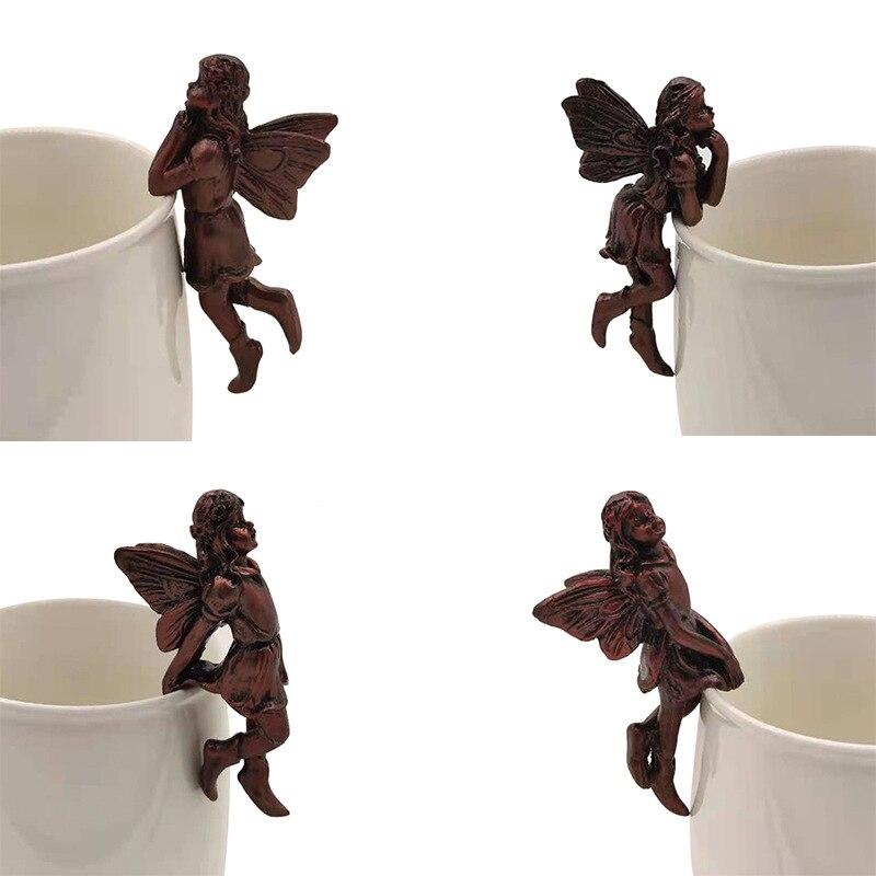 Girl Hanging Cup Resin Home Decoration Fairy Combination Flower Basket Border Garden Design Fairy Pot Hug