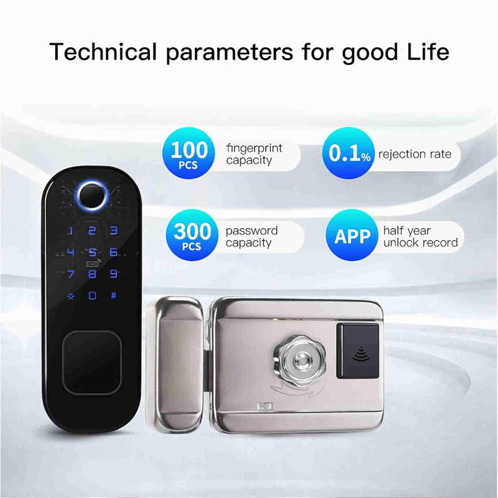 Smart Fingerprint Door Lock APP Timing Electronic Keyless Keypad Entry Door Lock with 6 Unlocking Wa