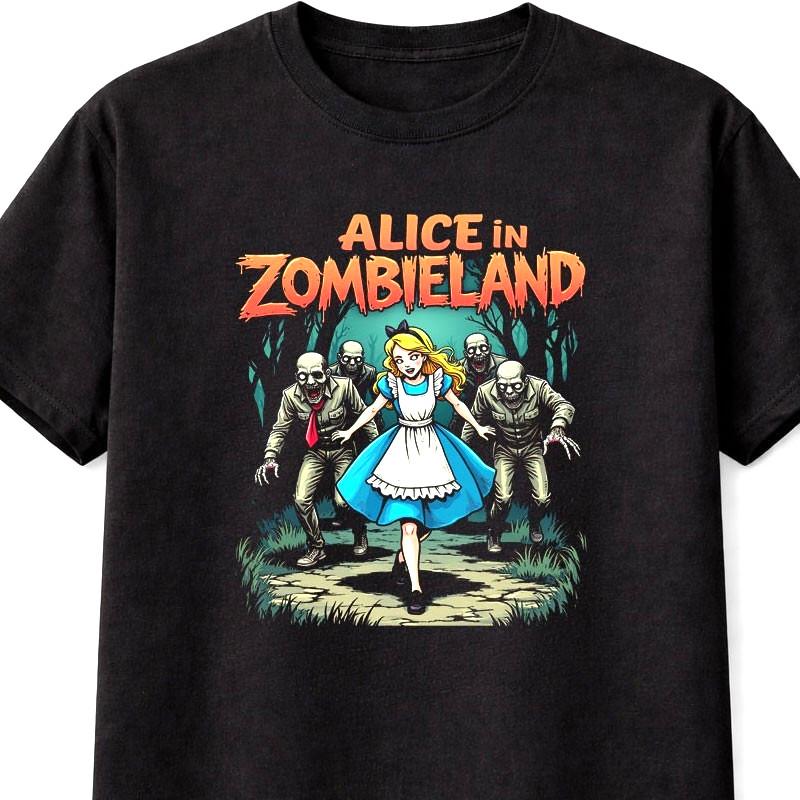 Alice In Zombieland Zombie Horror Fairy Tale Graphic Unisex TShirt