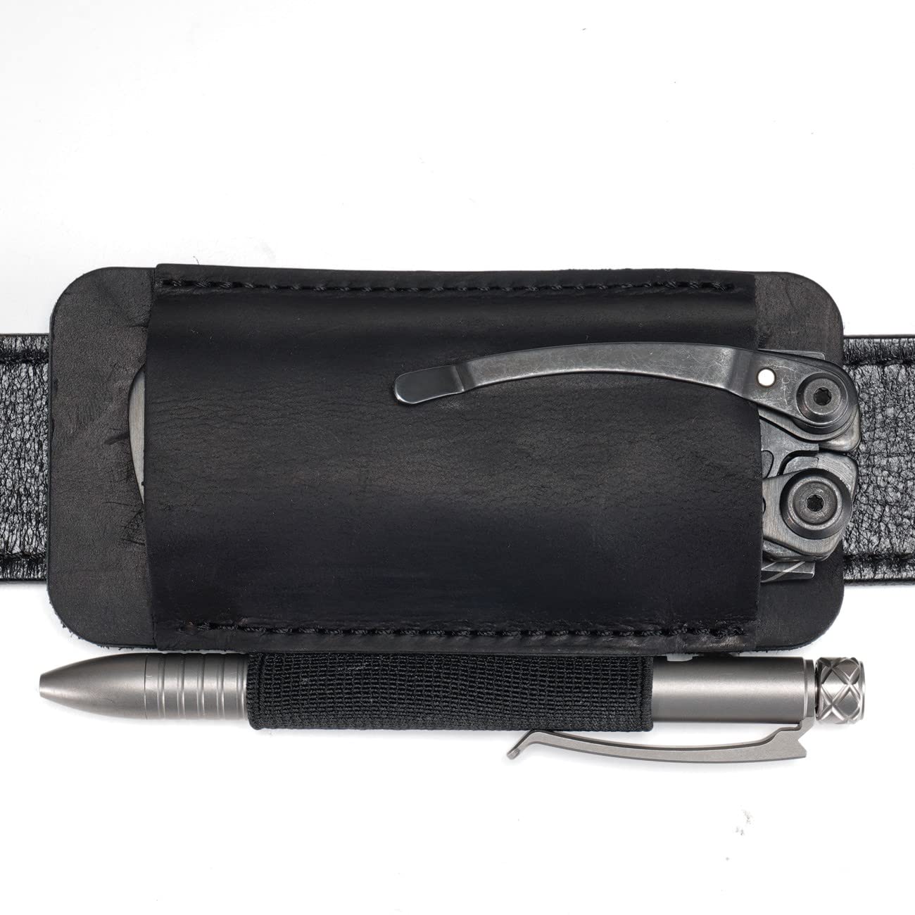 

VIPERAED PJ33 Belt Leather Knife Pocket Knife Horizontal Leather Knife Belt Holder Sheath, Holster, (Black) чорний
