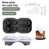 Ice Cube Tray Food Grade Silicone Mold with Lid 4 Compartments Easy Release Shoe Shape Creative Ice Cubes Maker for Home Bar