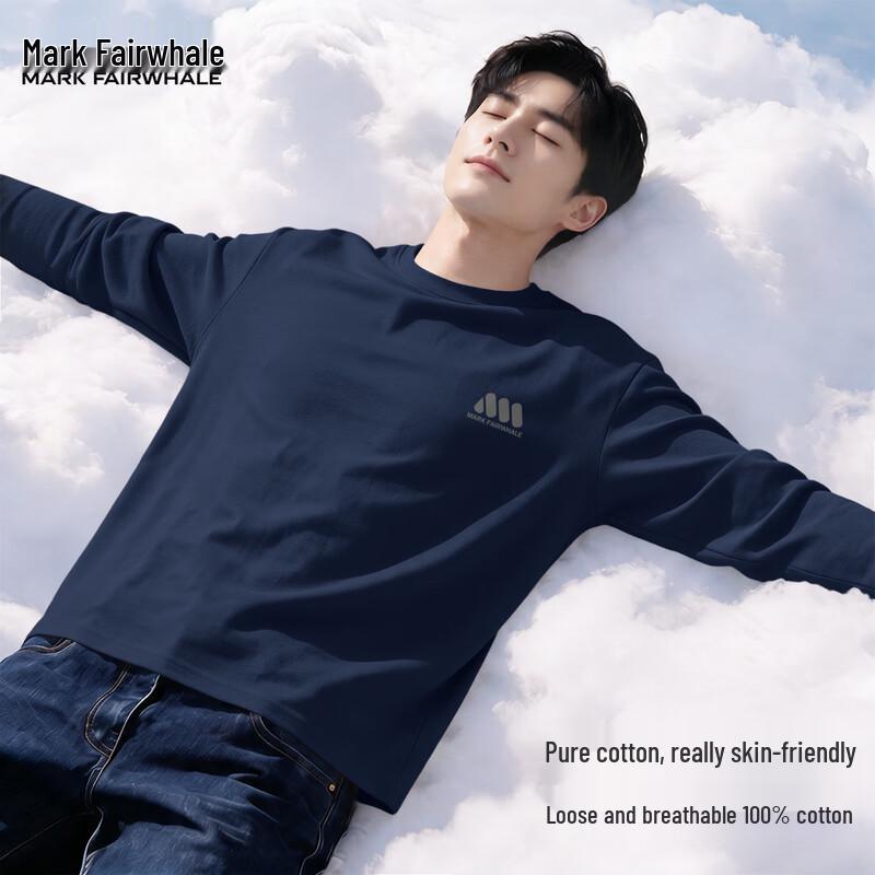 Mark Fairwhale Men's Casual Cotton Long Sleeve Crew Neck T-Shirt
