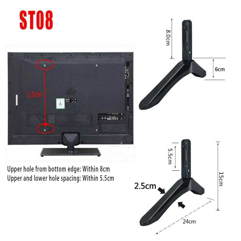 14-100 Inches Universal Table TV Stand Base LCD Flat Screen Table Top Pedestal Mount Iron Easy Installaation Load Up To 45KG Black