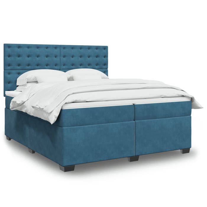 Maison Exclusive - Sommier à lattes de lit et matelas Bleu 200x200 cm velours