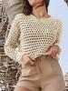 2025 European & American Women's Casual Fashion Hollow-Out Sweater Shirt 1047