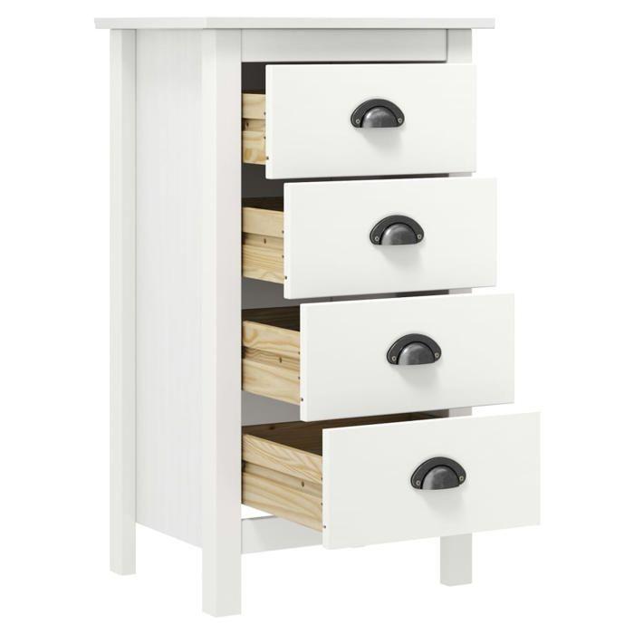 VidaXL Buffet Commode Sideboard with 4 Drawers Storage Furniture Side Cabinet Storage Cabinet White 46x35x80 Cm 288912