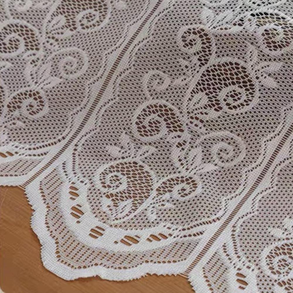 Floral Embroidery Short Window Curtain Through-shaft Type Partition Short Valance Coffee Shop