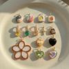 Colorful Heart Bagua Pendant: Fashionable European & American DIY Jewelry Accessory, Colorfast Copper-Plated