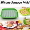 Sausage Maker Mould 6 Cavity Silicone DIY Ham Hot Dog Making Moulds with Lid Kitchen Household Sausages Cake Baking Tools Molds