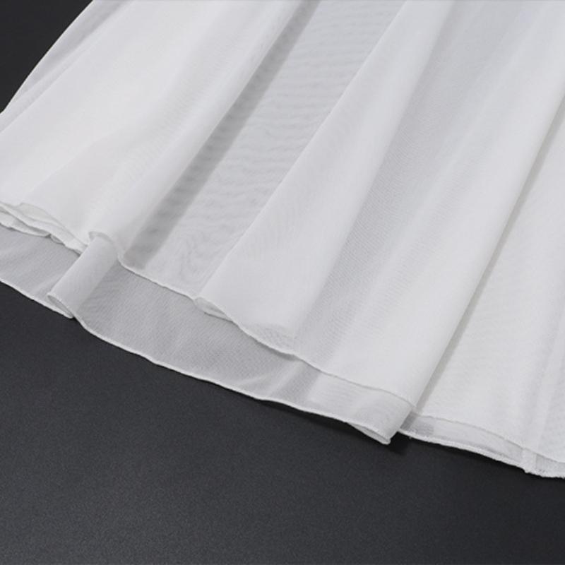 Europäisches und amerikanisches Sommer sexy hohles Slim-Fit einfarbiges hochtailliertes durchsichtiges Trägerkleid