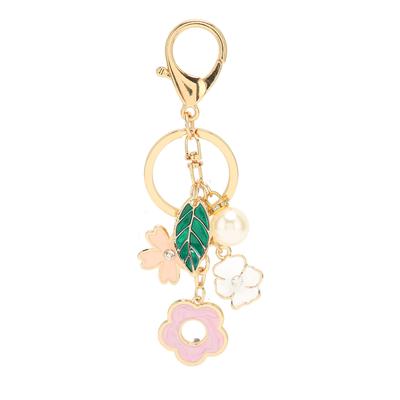 Flower Keychain Cute Car Key Ring Accessories Zinc Alloy Bag Pendant for Women Girls