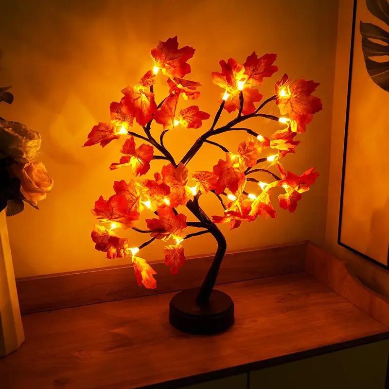 USB LED Tree Lamp Fairy Night Lights Touch Switch Tabletop Decor for Living Room Bedroom Wedding Valentine Christmas Gift