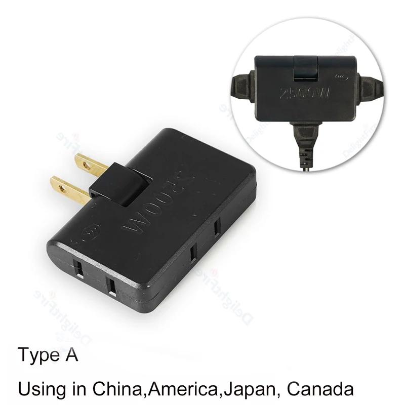 

Складная розетка-удлинитель 3 в 1 для США, Канады, Мексики, Америки, адаптер-преобразователь, дорожный адаптер, портативная электрическая розетка переменного тока black