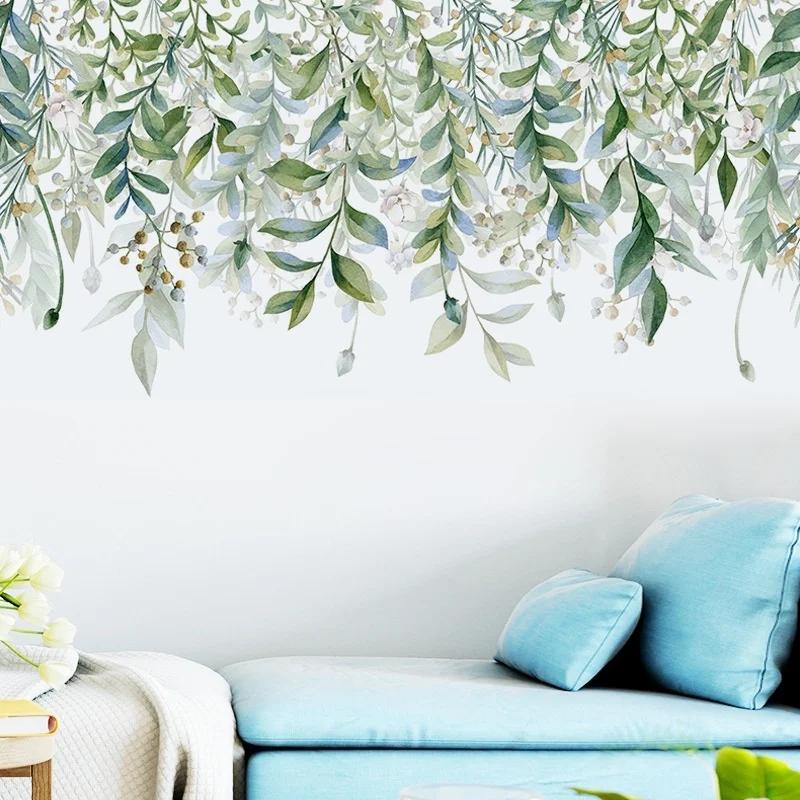 Green Plants Leaves Tropical Wall Sticker Decals PVC Home Room Mural Decor Removable