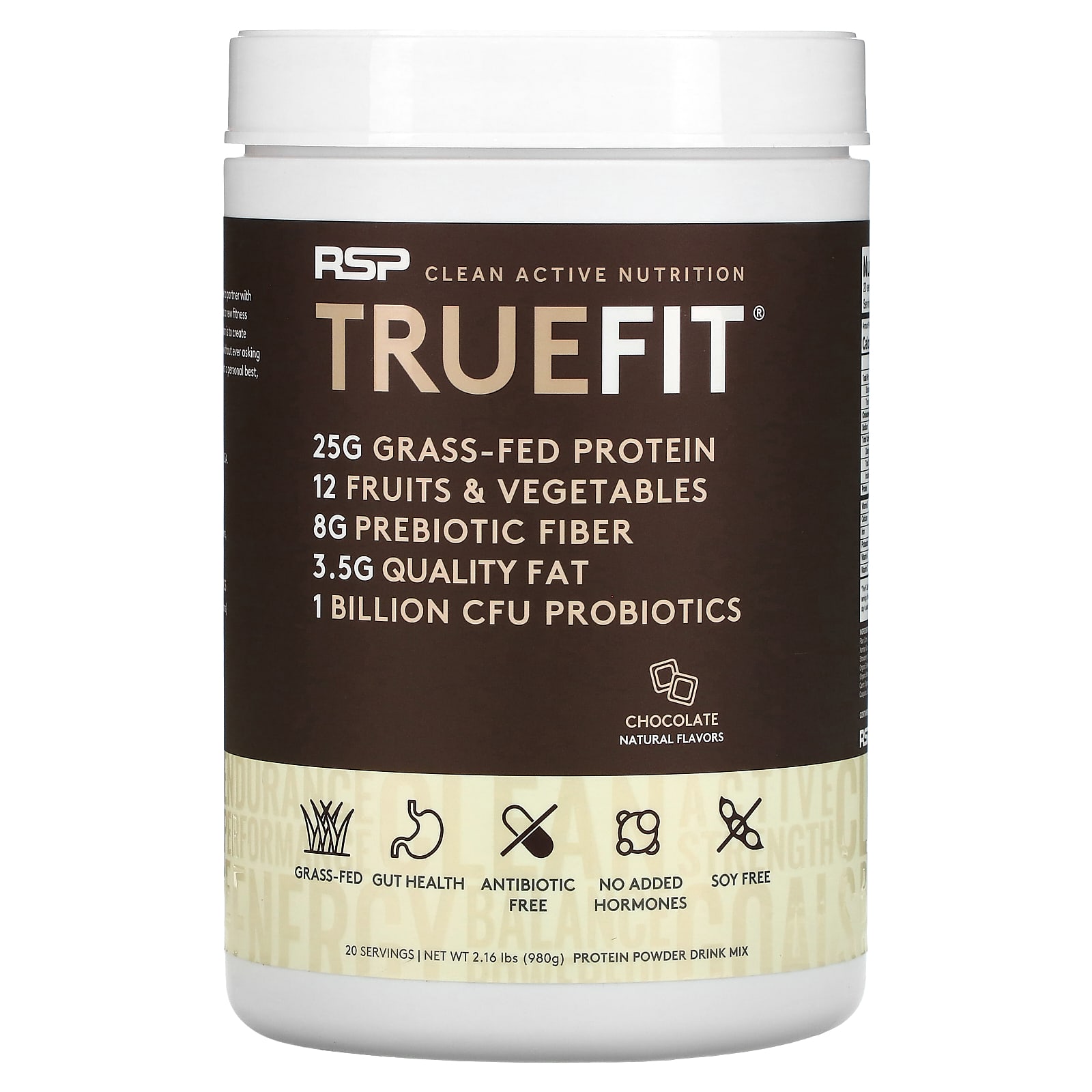 

Truefit, Grass-Fed Whey Protein Shake, Chocolate, 940G (2Lbs)