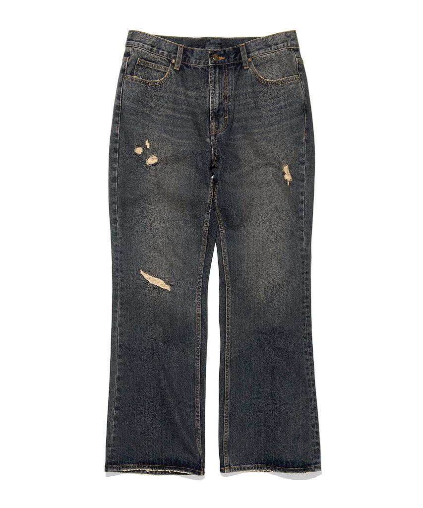 LEE Flare Fit Damaged Denim Pants Indigo Dark