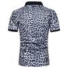Herren Sommer Mode Leopardenmuster Lässiges Kurzarm T-Shirt Herren
