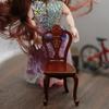 Vintage Styles Miniature Wood Chair Model Figurine 1/12 Scale For Dollhouses Furniture And Creative Gift Supply