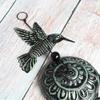 Green Retro Animal Iron Wind Chimes Waterproof Metal Wind Bells with 4 Aluminum Tubes 6 Bells Romantic Wind Chime for Home