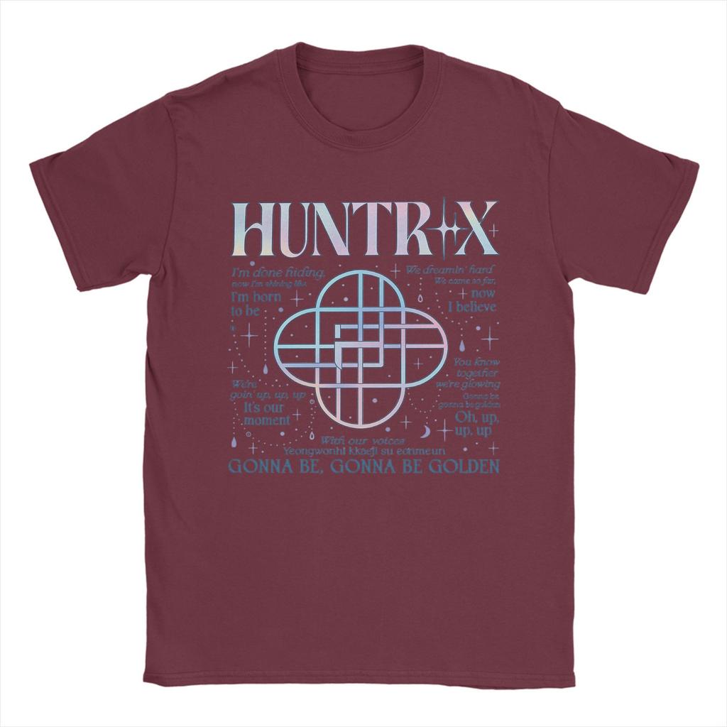 Men's T-Shirts Huntrix Logo Kpop Demon Hunters Awesome Cotton Tee Shirt Short Sleeve  T Shirt Round Collar Tops Birthday Gift