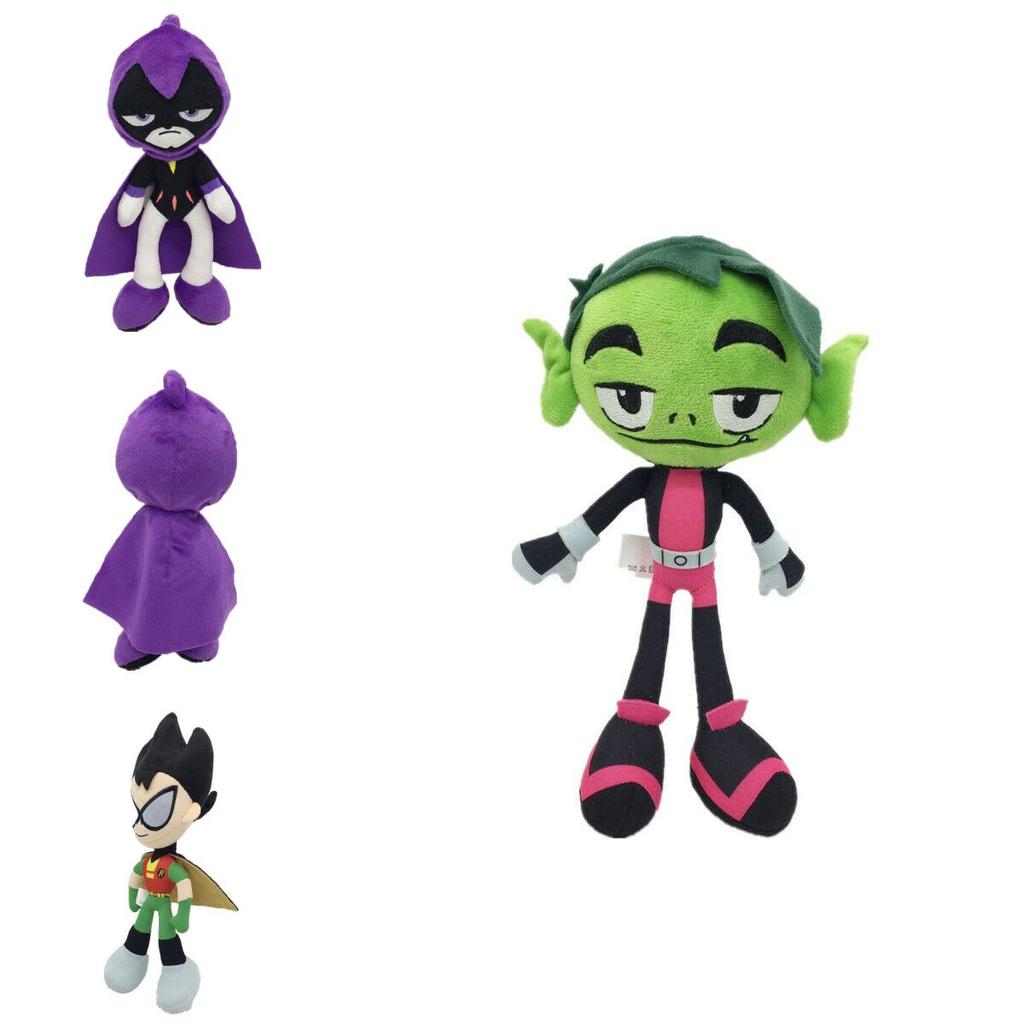 Adorable 10-inch Teen Titans Go Plush Toy Collection Featuring Robin Raven Cyborg