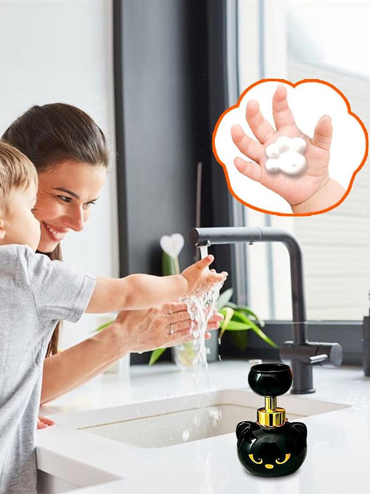Cute Cat Paw Foaming Hand Dispensers Creates Paw-Shaped Bubbles Lotion Dispenser Hand Sanitizer Press Bottle for Liquid Soap