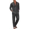 2pcs Set Men's Cotton Linen Shirt and Pants Suits for Men Beach Wear Tracksuit Men Solid Color Shirts Sweatpants Lightweight
