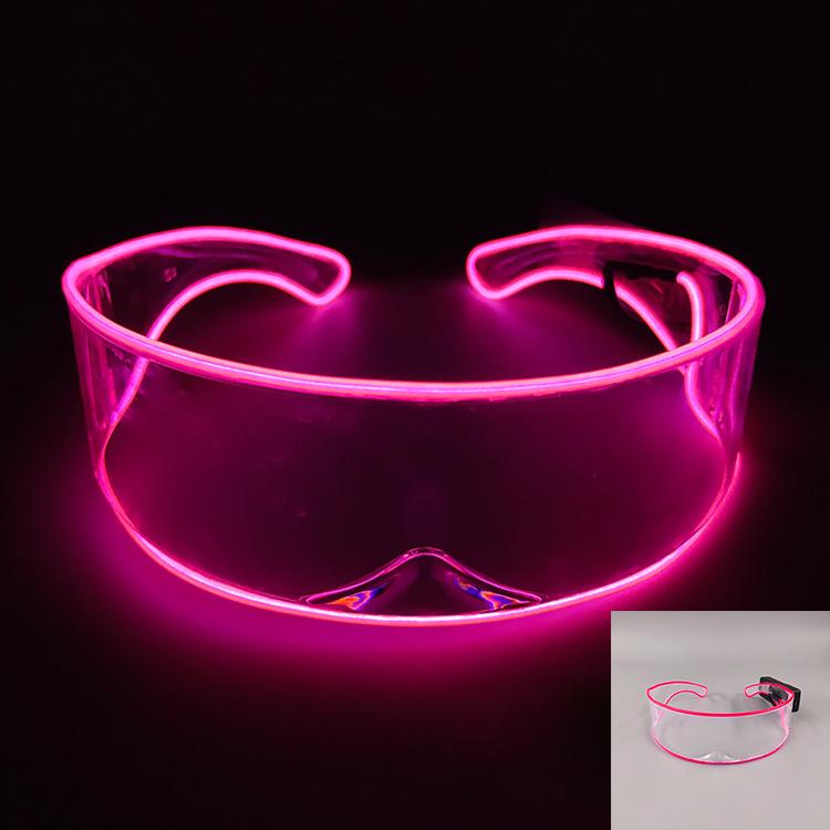 Wireless Glowing Led Glasses NightClub Masquerade Concert Performance Props DJ LIGHT Y2k Glasses Futuristic Robot Led Sunglasses