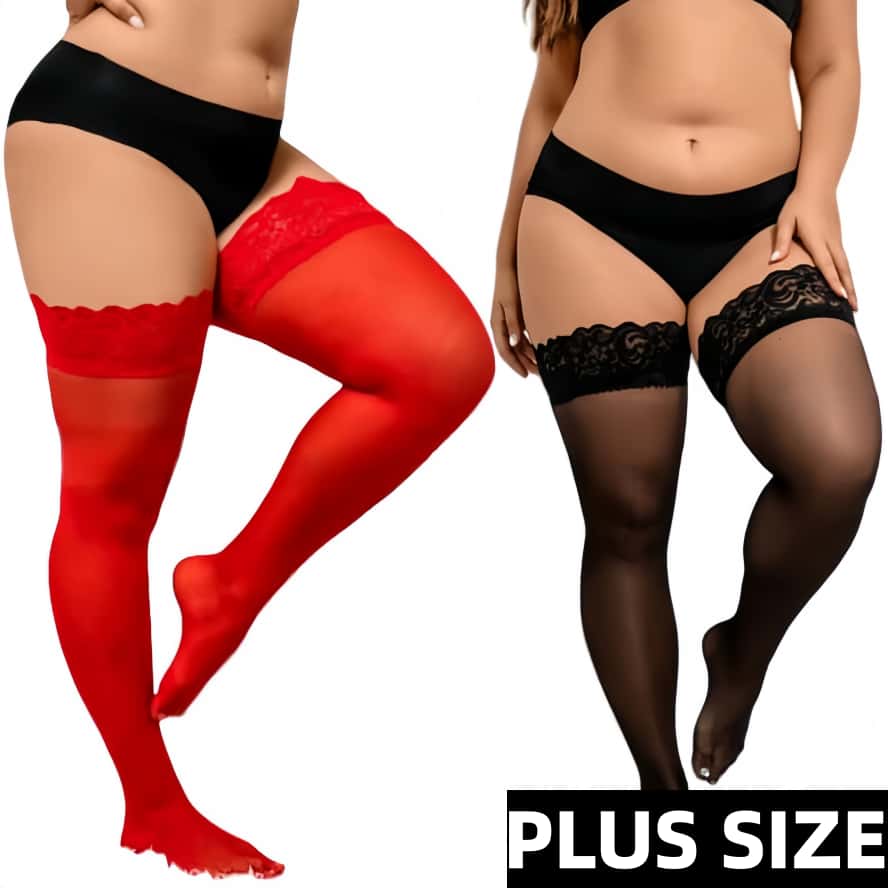 Large Plus Size Tight High Stockings for Oversize Women Fashion Sexy Over Knee Ultra Thin NEW Elastic Lace silk Black White Fishnet long Socks XXXXL