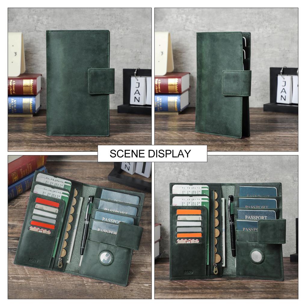 CONTACT'S Hakiki Deri Erkek Clutch Cüzdan Pasaport Tutucu Uzun Çanta Kredi Kartı Yuvası Taşınabilir Kart Çantası Seyahat Cüzdanları