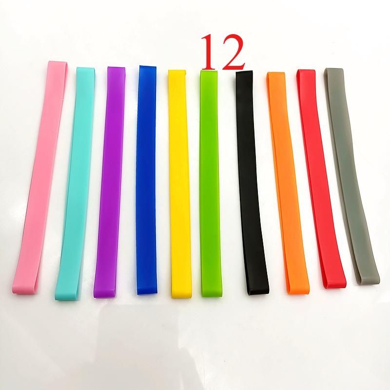 12 Pcs Silicone Beach Towel Clips, Stretchable for Beach Chair Colorful Towel Bands for Pool Swim Vacation Beach Accessories