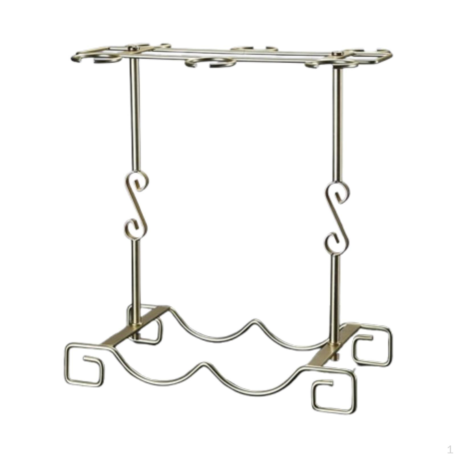 Glass Holder Countertop Cup Organizer Elegant Air Drying Rack Stemware Storage for Bar Display A