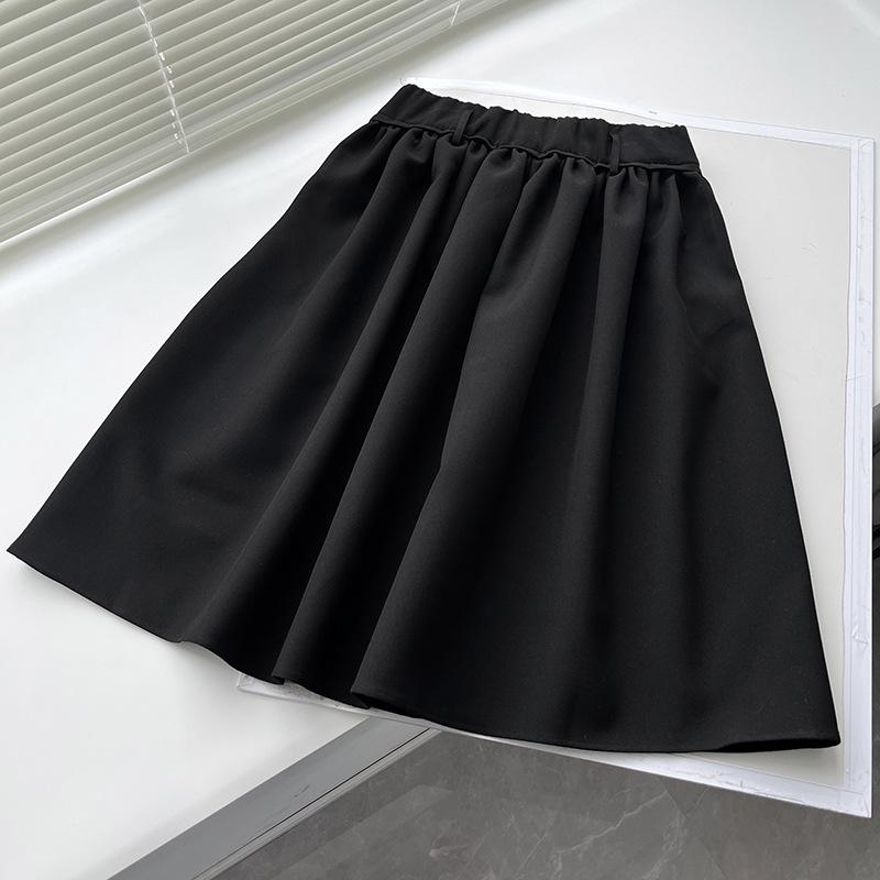 2024 Autumn/Winter Low Waist Black Slim Silhouette Tutu Skirt for Women