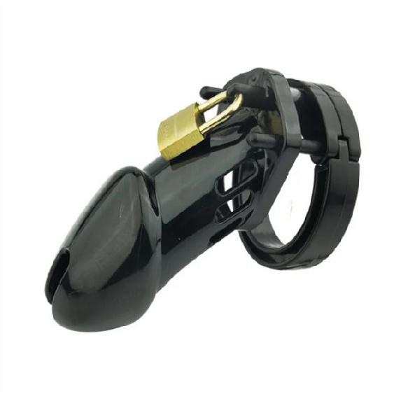 Kleiner/Standard-Keuschheitskäfig für Männer, Sexspielzeug, Keuschheitsgürtel, erotischer Peniskäfig mit Anti-Drop-Ring, 5 Größenringe, Messingschloss