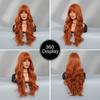 New Ladies Wig Simulation Wig 70cm Hair Orange Wig Long Curly Wig Full Headgear Rose Hair Net Headdress Beauty Decoration Wig
