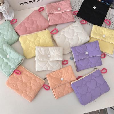 410121 Quilted Sanitary Bag Candy Color Storage Bag Mini Portable Menstrual Sanitary Napkin Change Bag