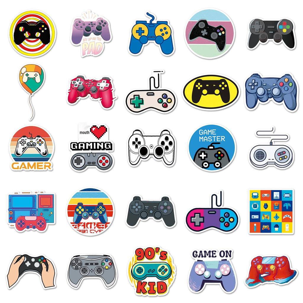50pcs Game Controller Stickers: DIY Waterproof Joystick Decorations for Computer Journals