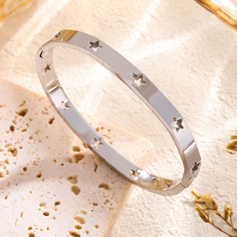 Stainless Steel Eight-Pointed Star Bracelet Women Men high quality 18K gold-plated Not fading Gift Bracelet
