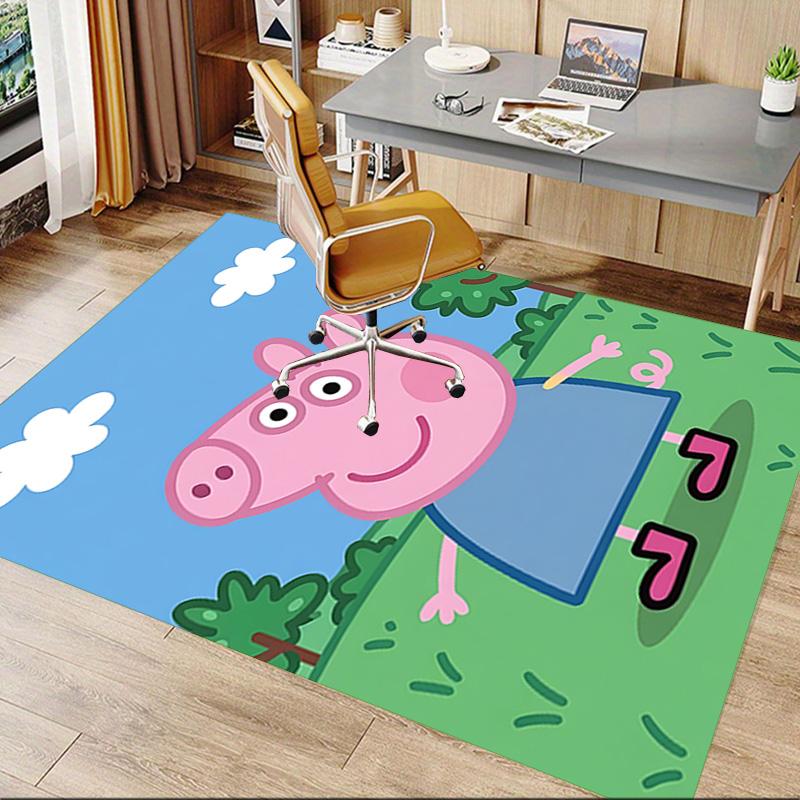 1pc Peppa Pig Friends Adventure Carpet for Playroom Bedroom Living Room Sofa Home Decor,kids Game Area Rug Non-slip Floor Mat Y723130