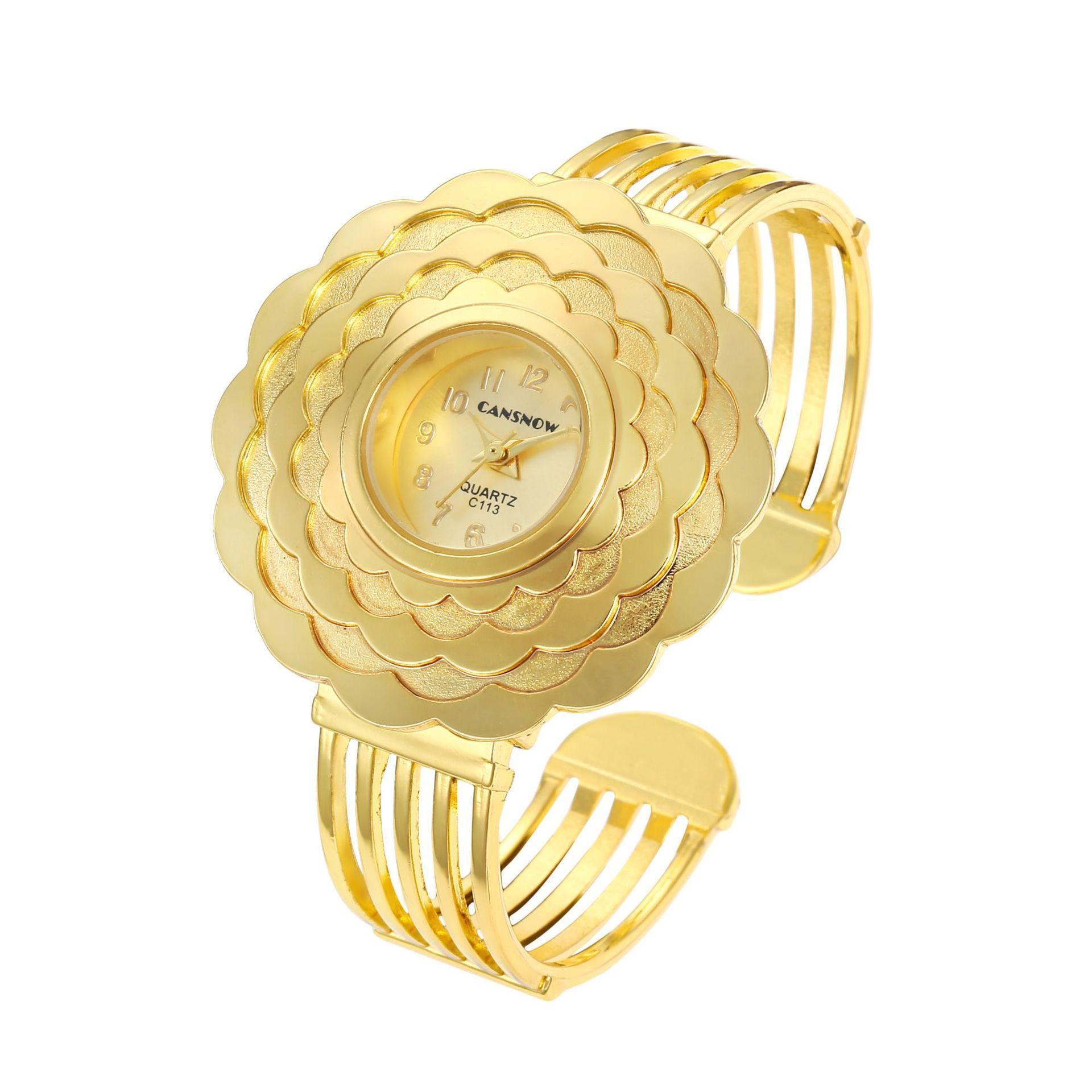

Cansnow Жіночий наручний годинник Золотий Срібний Розкішний Годинник-браслет для жінок Золотий Хвилястий сталевий Годинник Кварцовий Жіночий Модний Годинник золотий